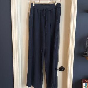 AE Navy Waffle Wide-Leg Lounge Pants